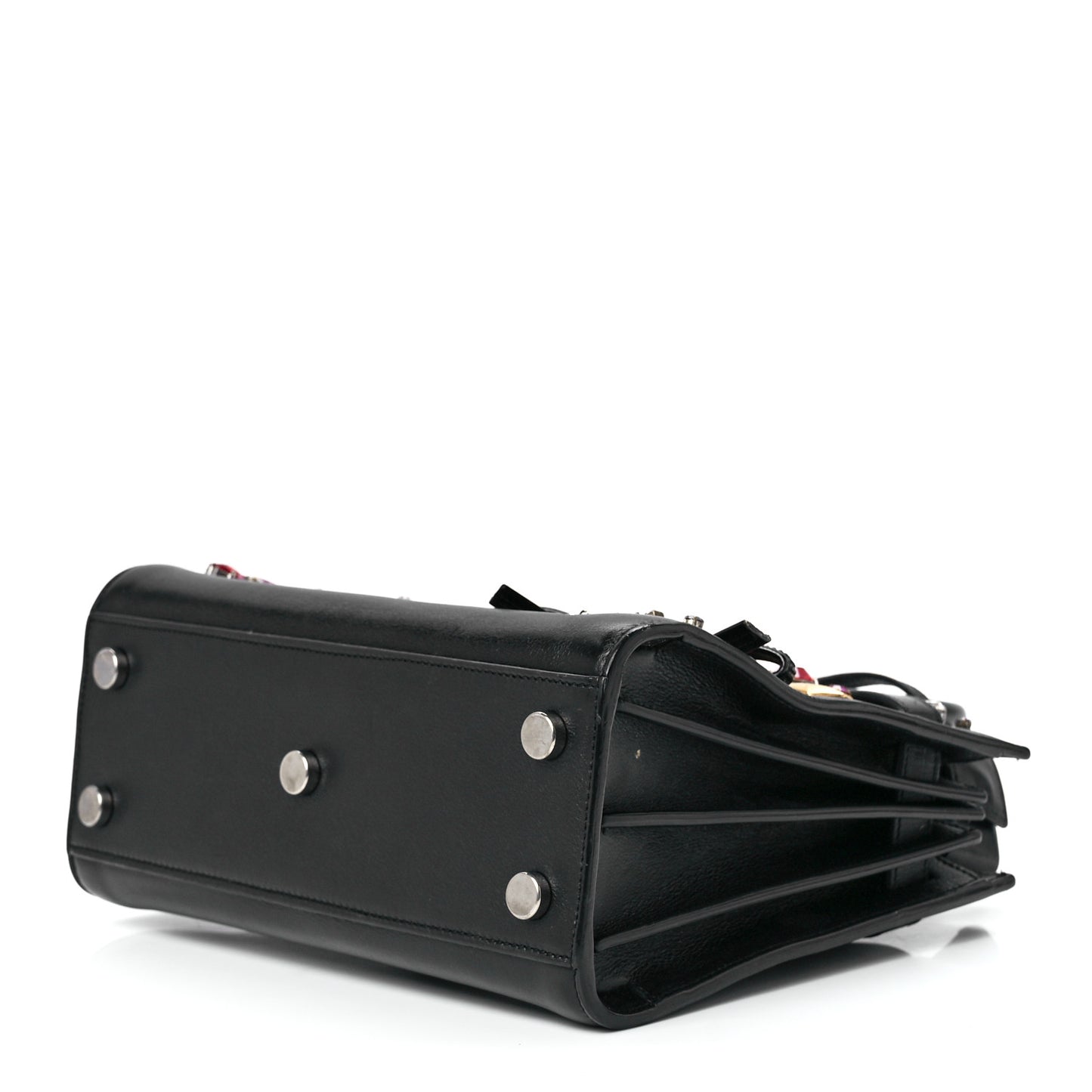Calfskin Crystal Embellished Nano Sac de Jour Black