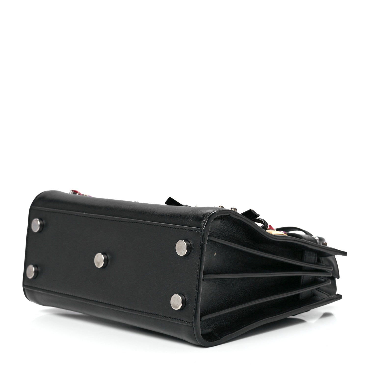 Saint Laurent Calfskin Crystal Embellished Nano Sac de Jour Black 10 of 12