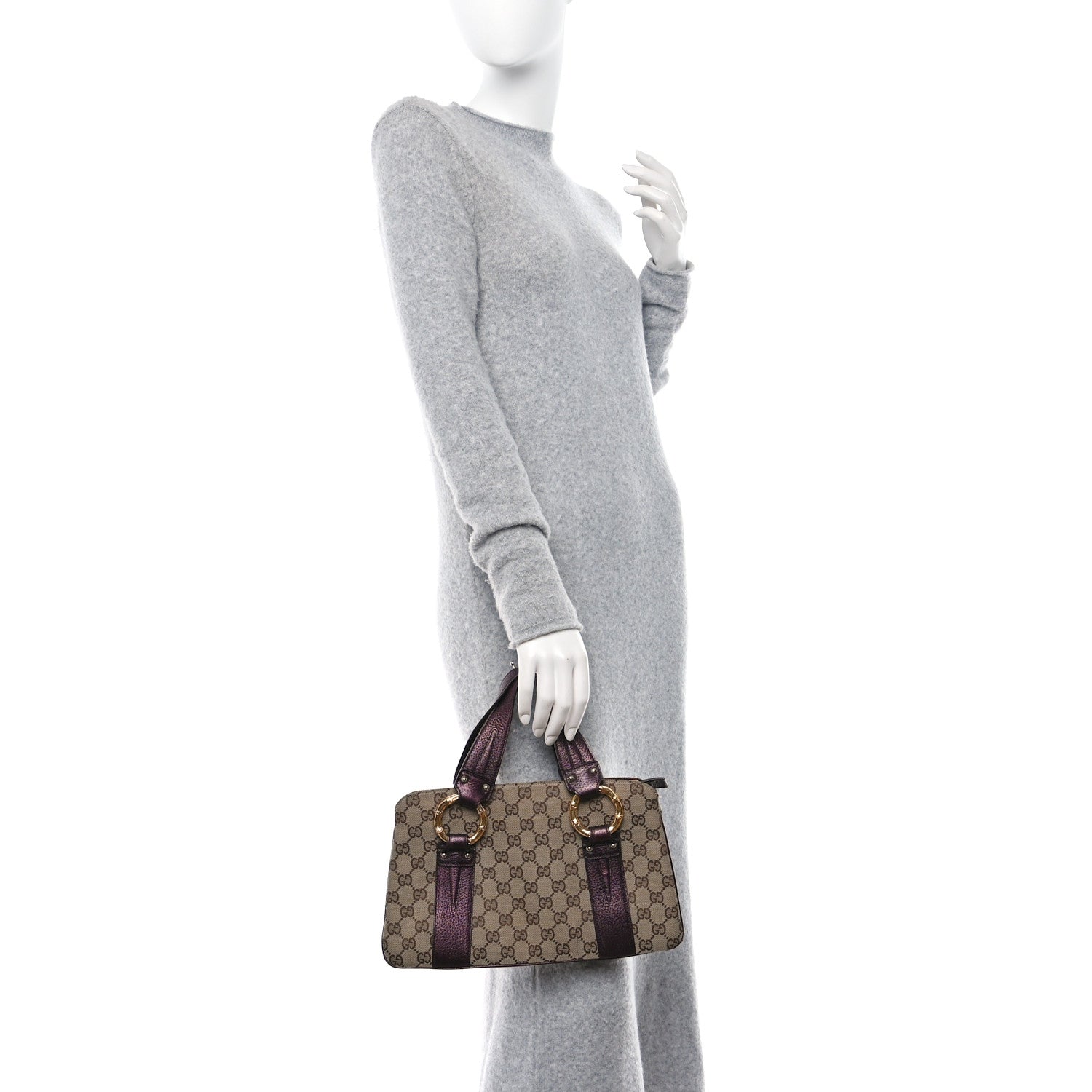 Gucci Monogram Small Bamboo Tote Bronze 2 of 12