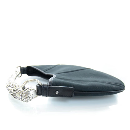 Saint Laurent Satin Mombasa Horn Evening Bag Black 5 of 8