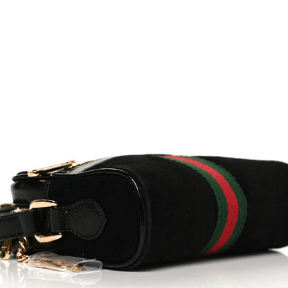 Gucci Suede Patent Web Mini Ophidia Shoulder Bag Black 9 of 10