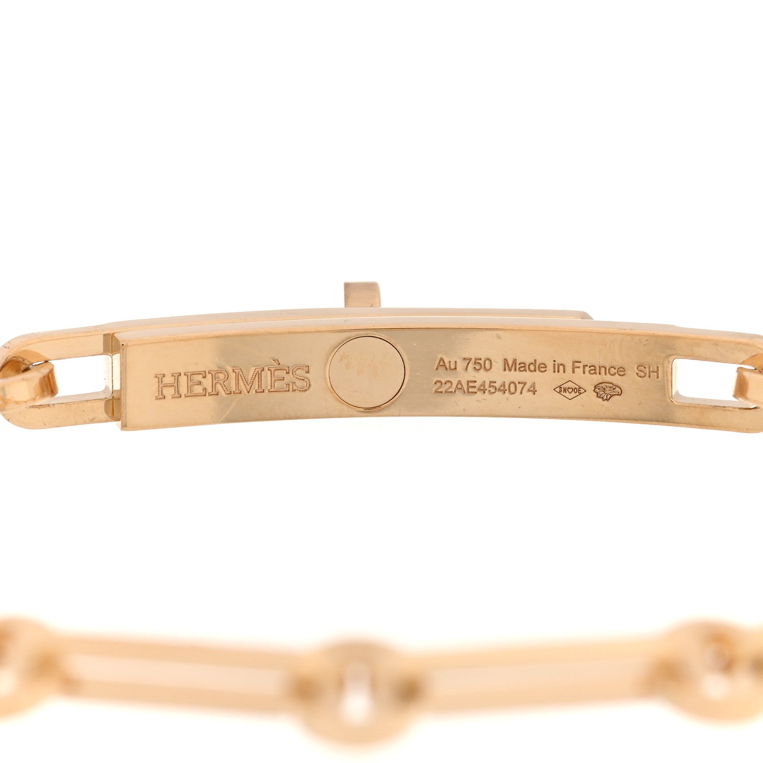 Hermes 18K Yellow Gold Diamond PM Kelly Chaine Bracelet SH 3 of 4