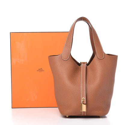 Hermes Taurillon Clemence Picotin Lock 18 PM Gold 10 of 10