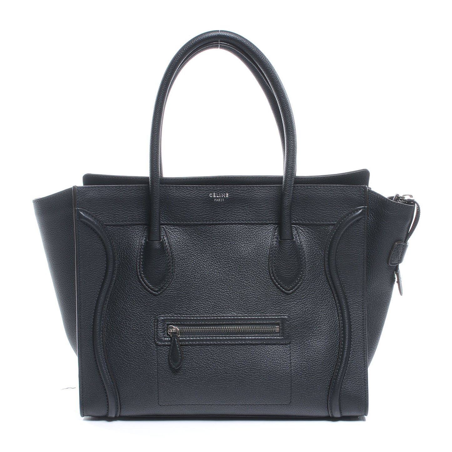 Drummed Leather Shoulder Luggage Black