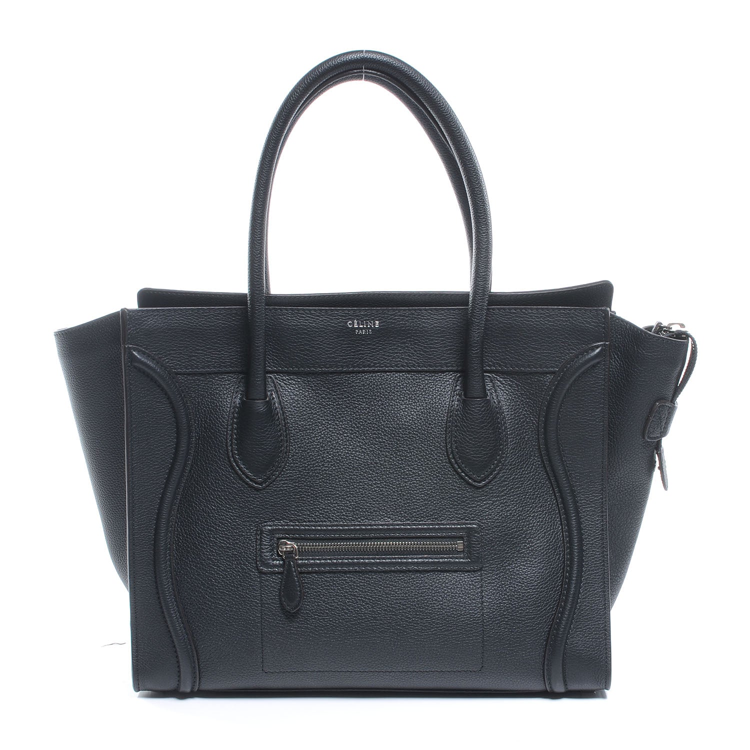 Celine Drummed Leather Shoulder Luggage Black 1 of 7