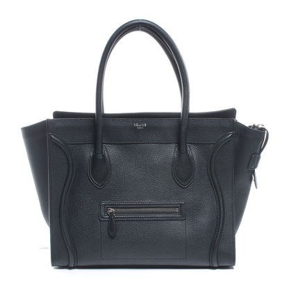 Celine Drummed Leather Shoulder Luggage Black 1 of 7