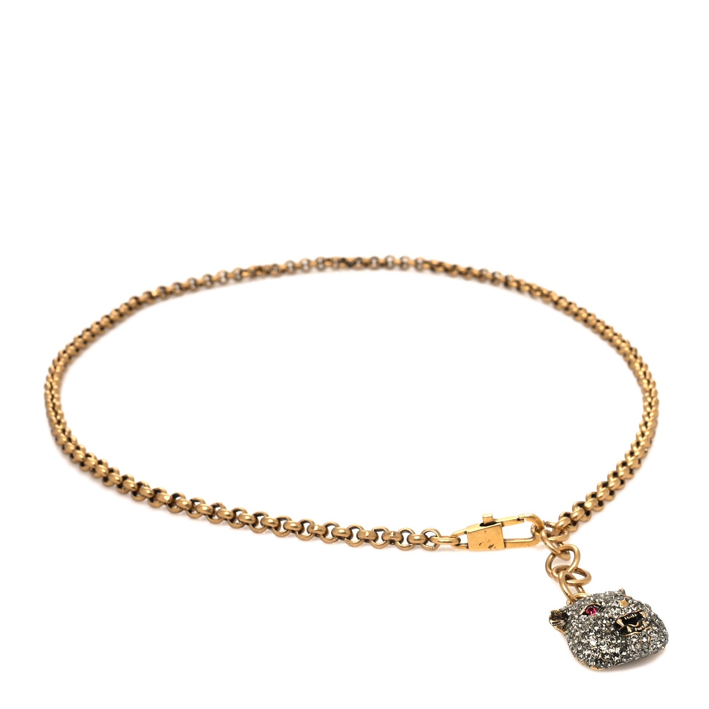 Metal Crystal Thiara Chain Belt Aged Gold