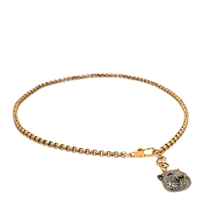 Gucci Metal Crystal Thiara Chain Belt Aged Gold 1 of 4
