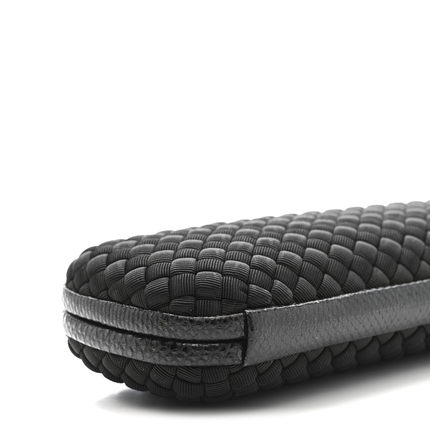 Bottega Veneta Satin Ayers Intreccio Impero Stretch Knot Clutch Black 8 of 9