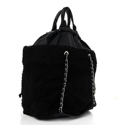 Chanel Wool Nylon Quilted Coco Neige Tote Black 3 of 9