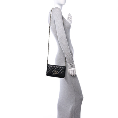 Chanel Caviar Quilted French New Wave Chain CC Wallet On Chain WOC Black 2 of 11