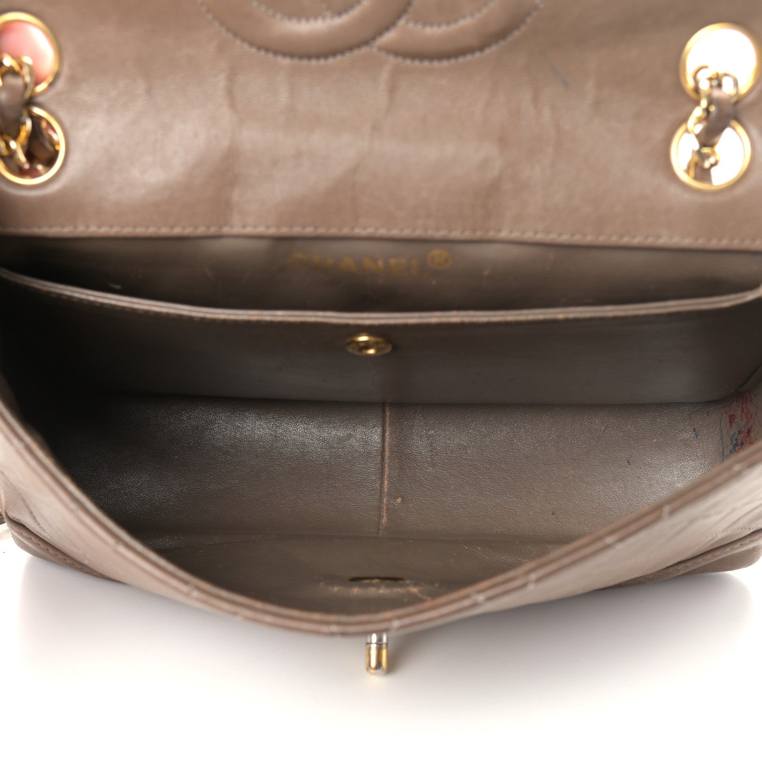 Chanel Lambskin Quilted Small Single Flap Dark Beige 5 of 19
