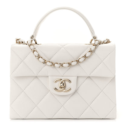 Chanel Caviar Quilted Mini Retro Twist Top Handle Flap White 1 of 10