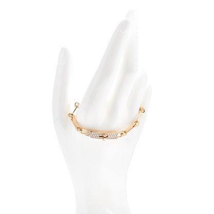 Hermes 18K Yellow Gold Diamond Pave PM Kelly Chaine Bracelet SH 2 of 5