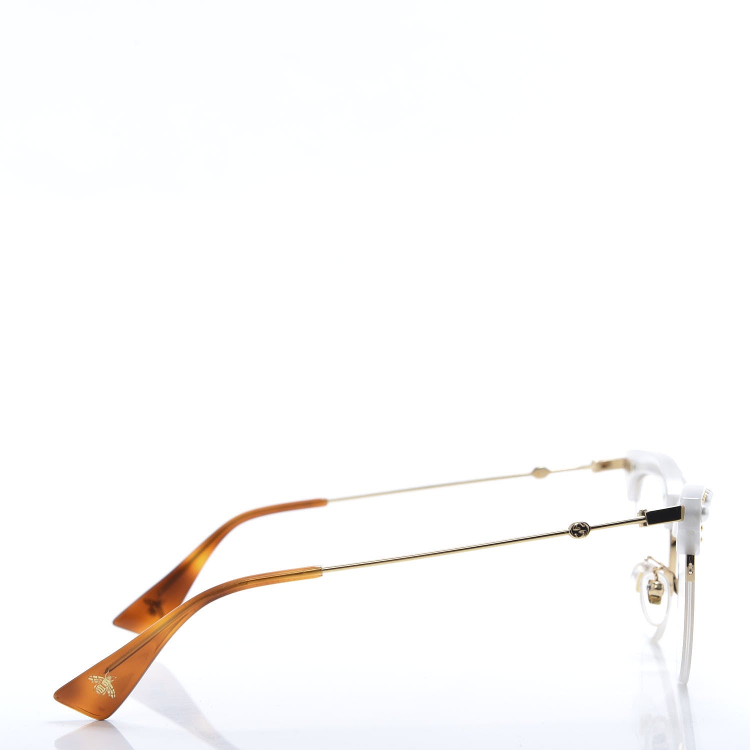 Gucci Pearl Cat Eye Glasses GG0212S White 3 of 7