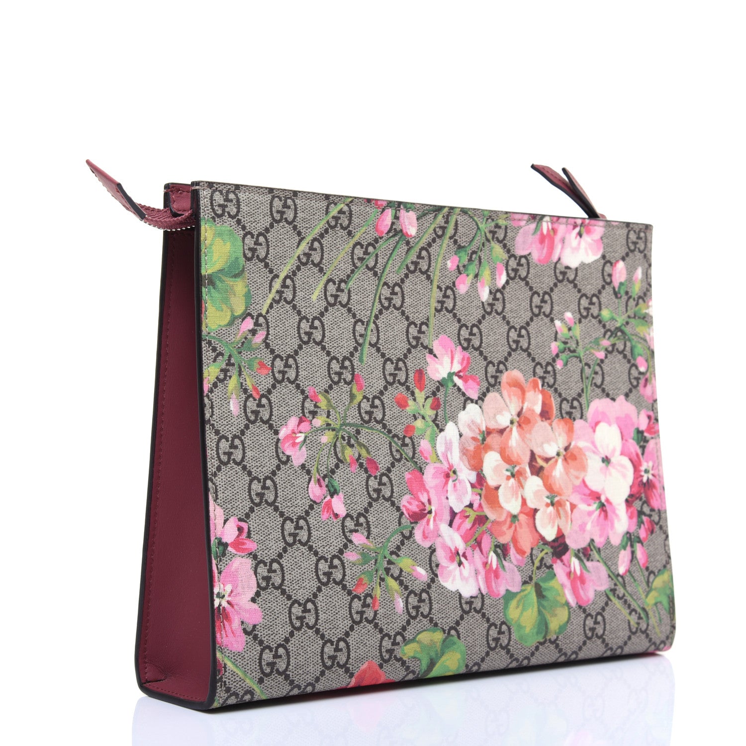 Gucci GG Supreme Monogram Blooms Large Cosmetic Case Beige Multicolor Dry Rose 3 of 12