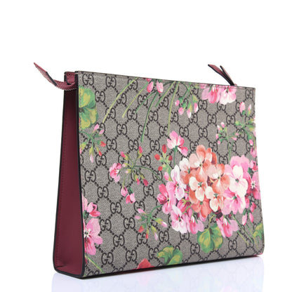 Gucci GG Supreme Monogram Blooms Large Cosmetic Case Beige Multicolor Dry Rose 3 of 12