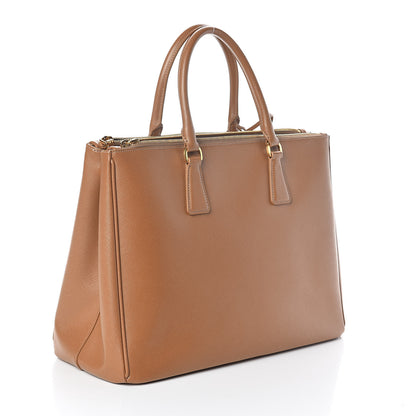 Prada Saffiano Large Galleria Double Zip Tote Caramel 3 of 9