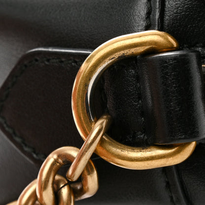 Gucci Calfskin Matelasse Mini GG Marmont Chain Shoulder Bag Black 12 of 13