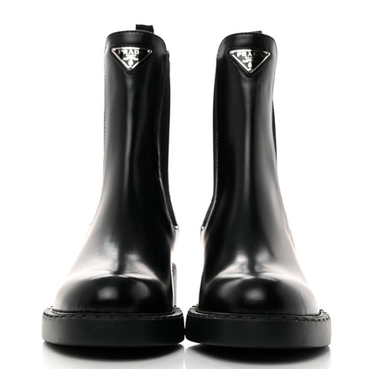 Prada Spazzolato Metal Triangle Logo 50mm Chelsea Boots 36 Black 2 of 8