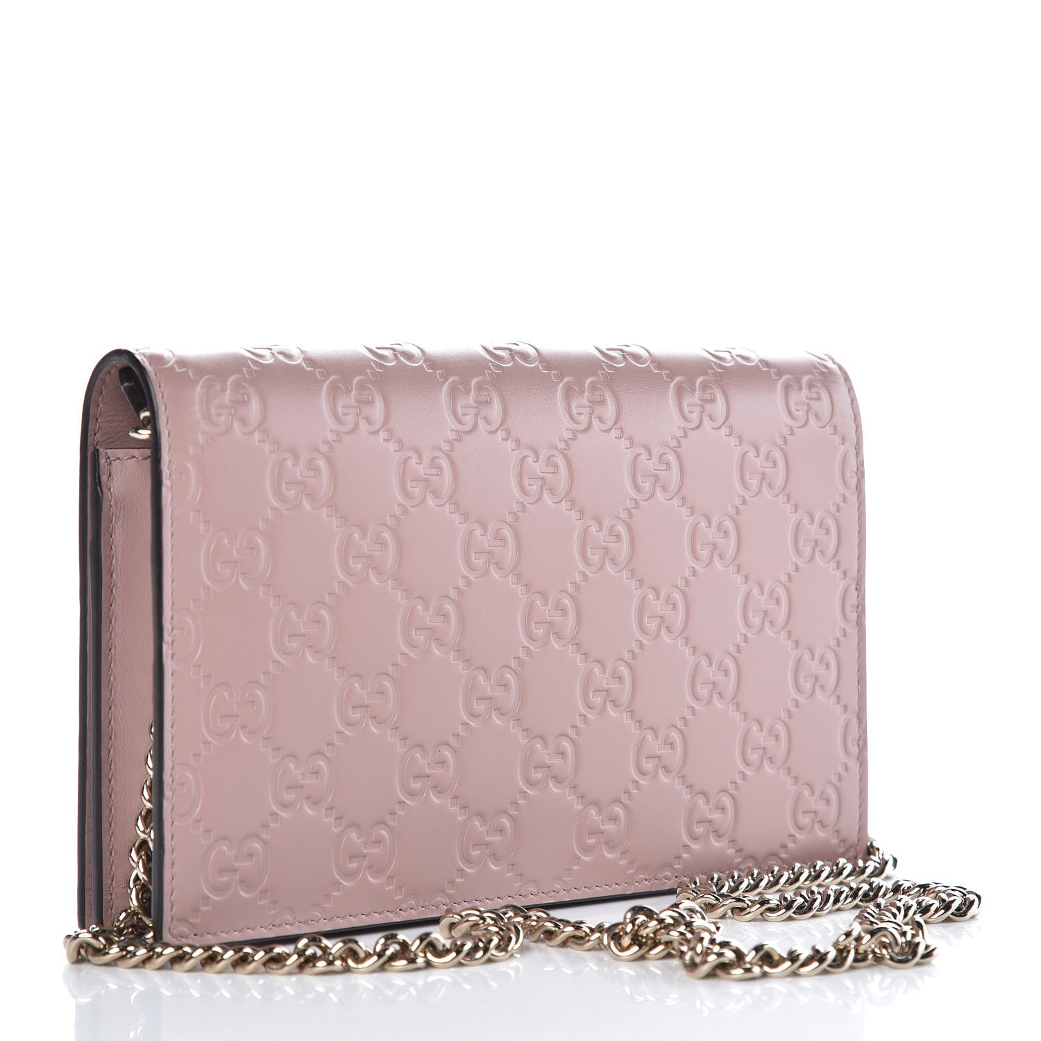 Gucci Guccissima Signature Bowy Chain Wallet Dark Cipria 3 of 5