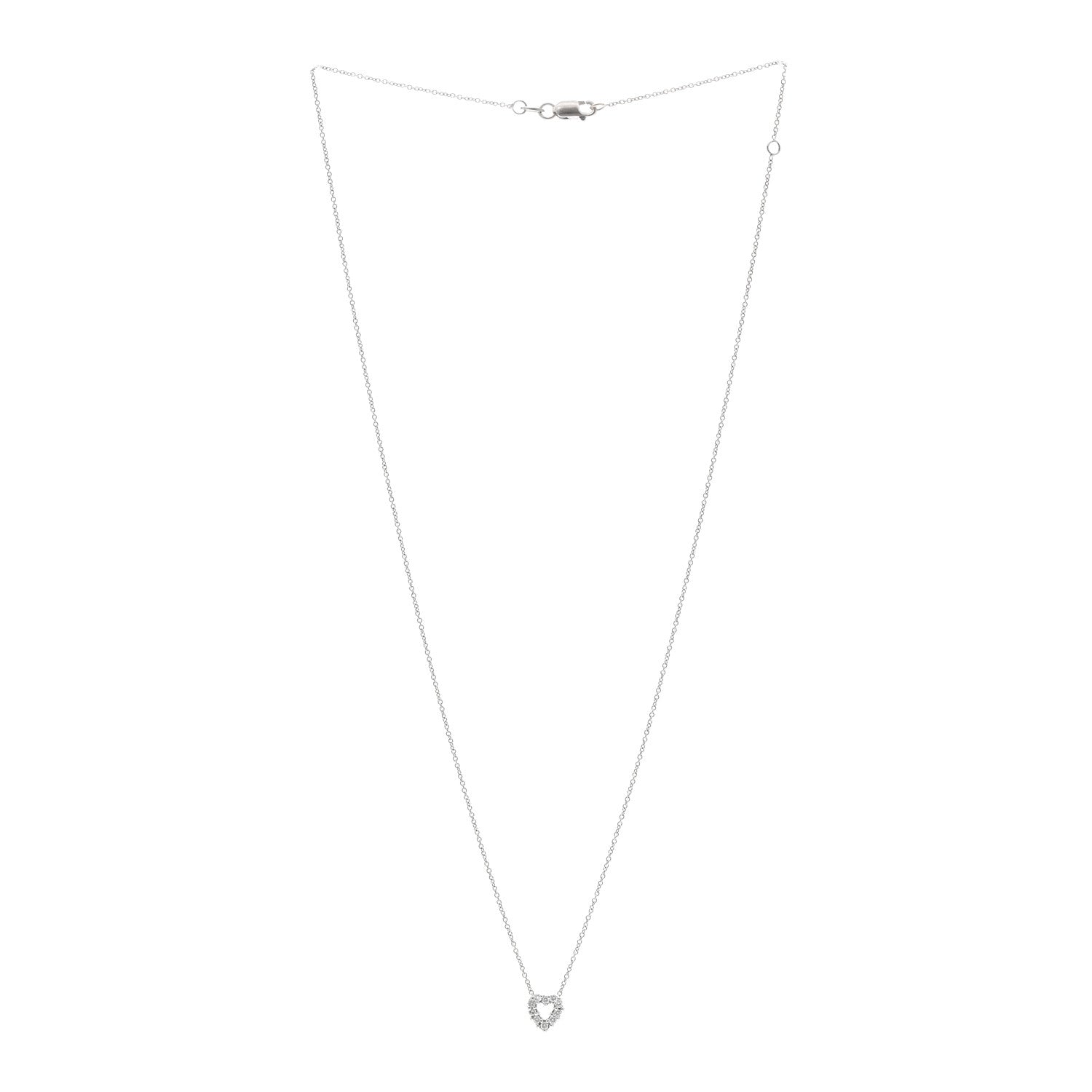 Roberto Coin 18K White Gold Diamond Tiny Treasures Heart Pendant Necklace 3 of 4