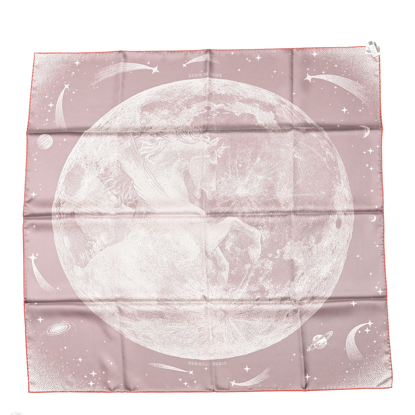 Silk Double Face Clair De Lune Scarf 90 Orange Gris White