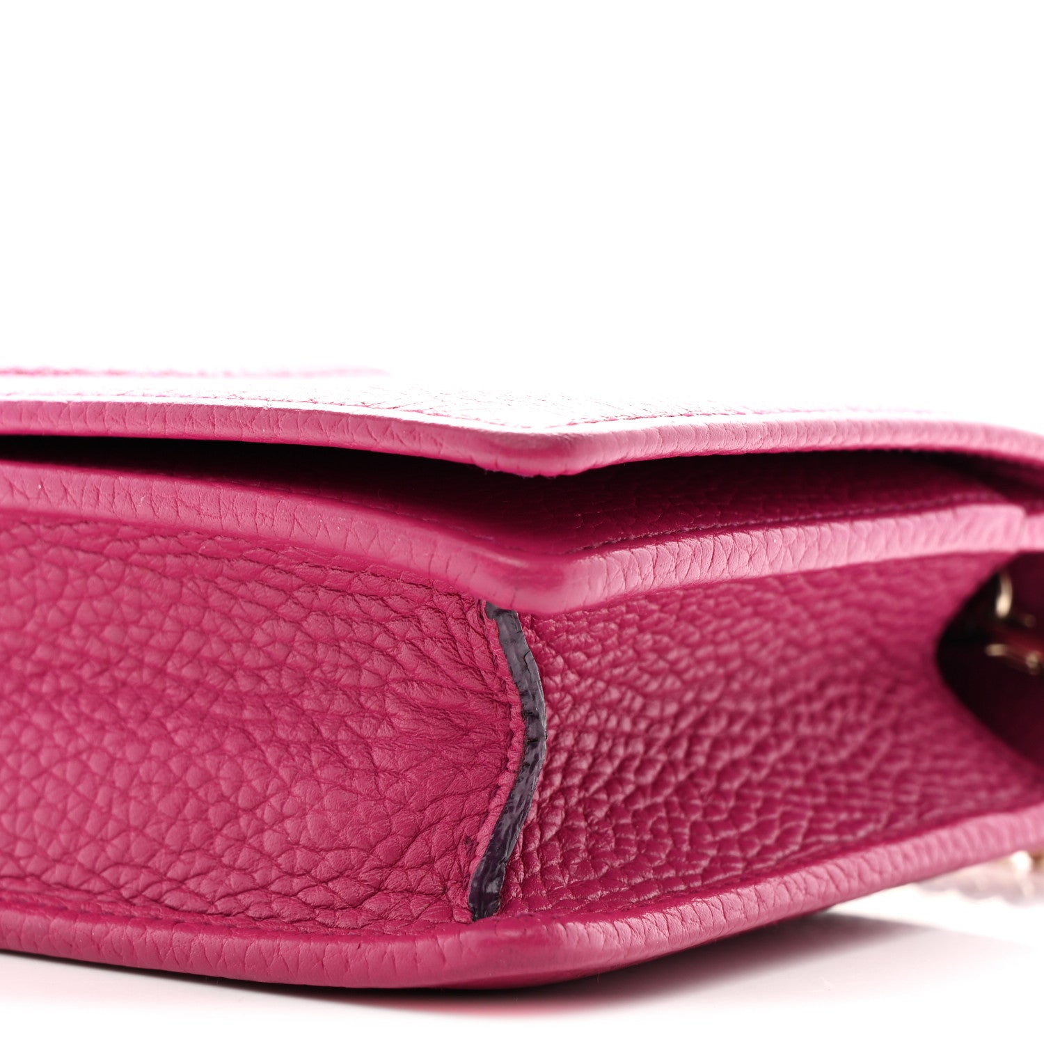 Gucci Pebbled Calfskin Soho Wallet on Chain Bright Bougainvillea 9 of 11