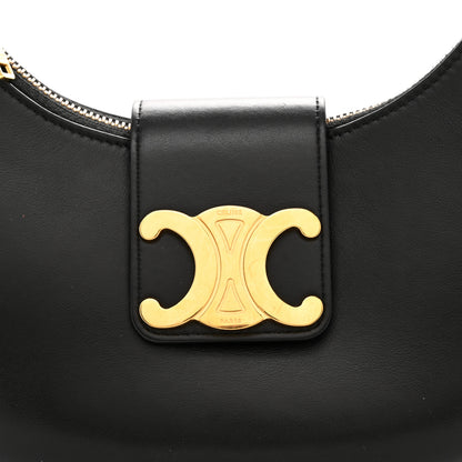 Celine Smooth Calfskin Medium Strap Ava Triomphe Shoulder Bag Black 7 of 10