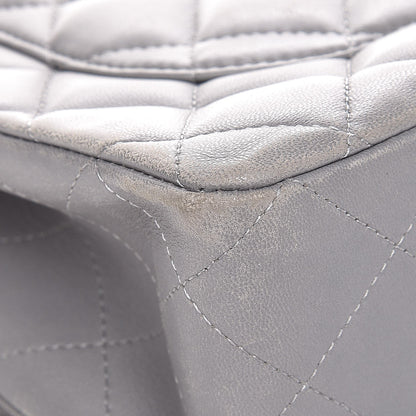 Chanel Lambskin Quilted Jumbo Single Flap Grey 13 of 14