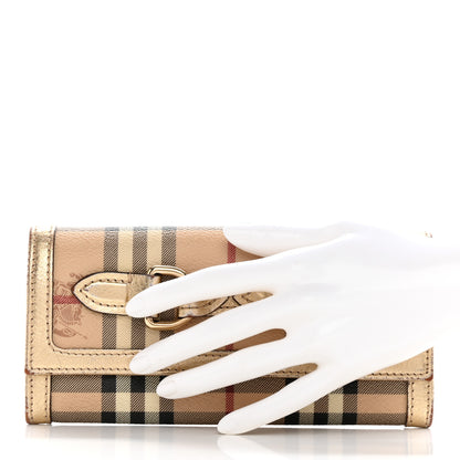 Burberry Haymarket Check Molly Wallet Gold 2 of 13