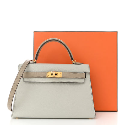 Hermes Chevre Mysore Horseshoe Mini Kelly Sellier 20 Gris Perle Gris Tourterelle 11 of 11
