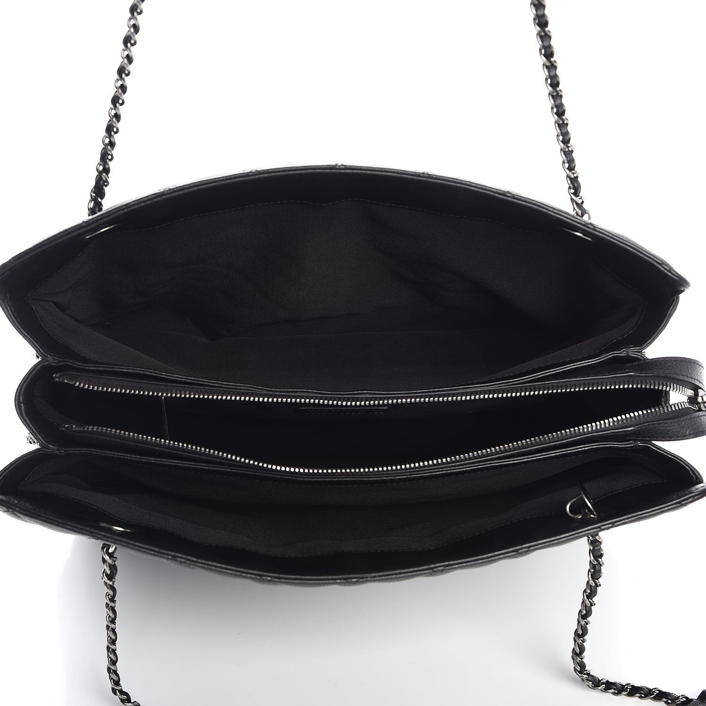 Calfskin Quilted Frame In Chain Tote Black