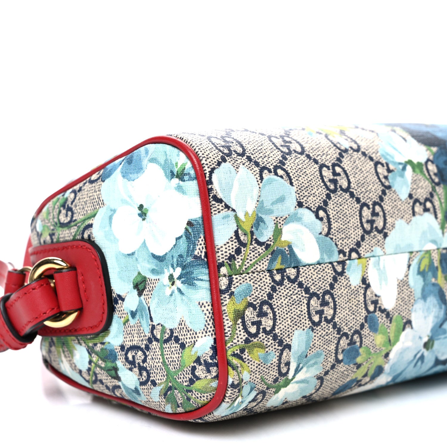 Gucci GG Supreme Monogram Blooms Mini Boston Navy Blue Hibiscus
