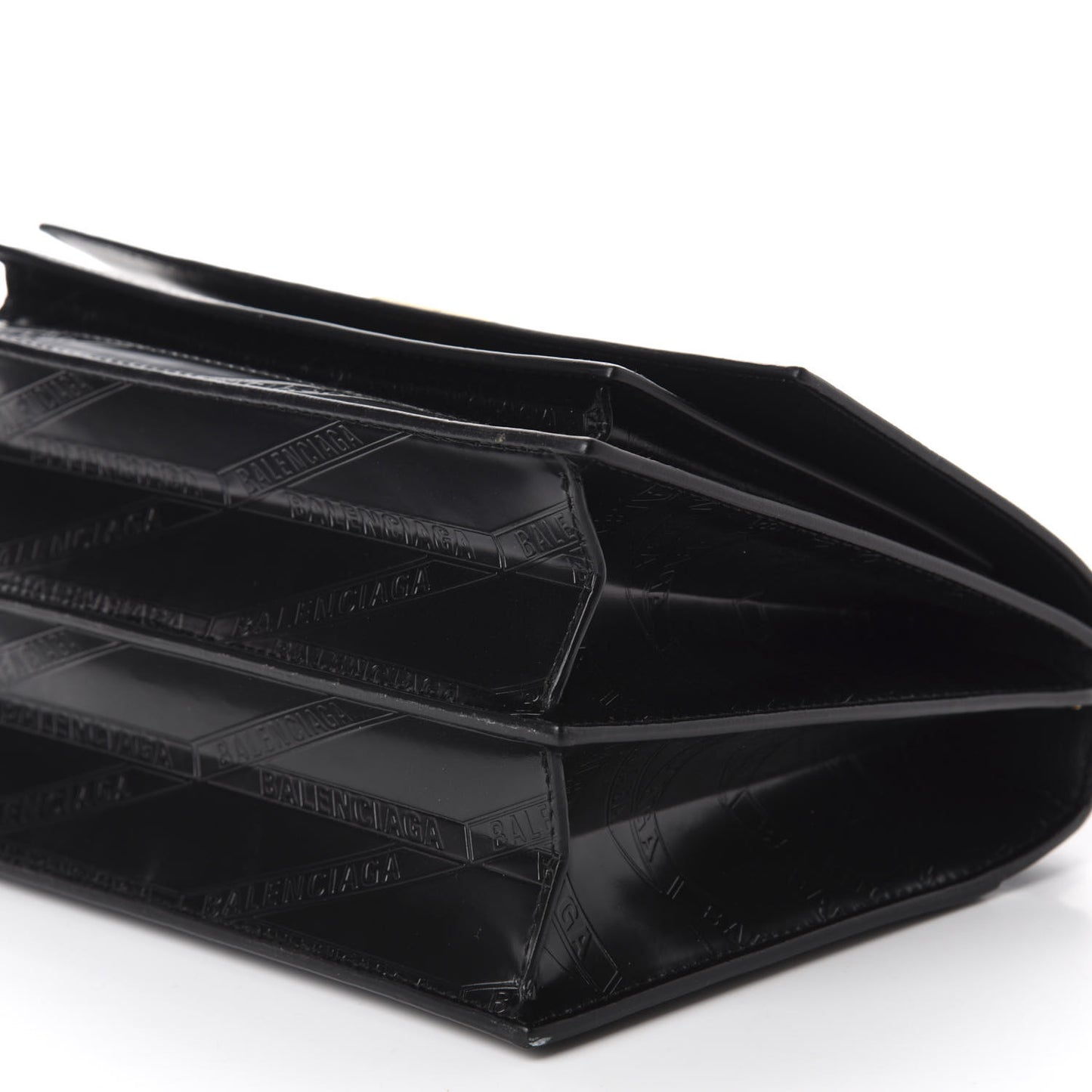 Calfskin Losange Monogram Embossed Medium Sharp Top Handle Bag Black