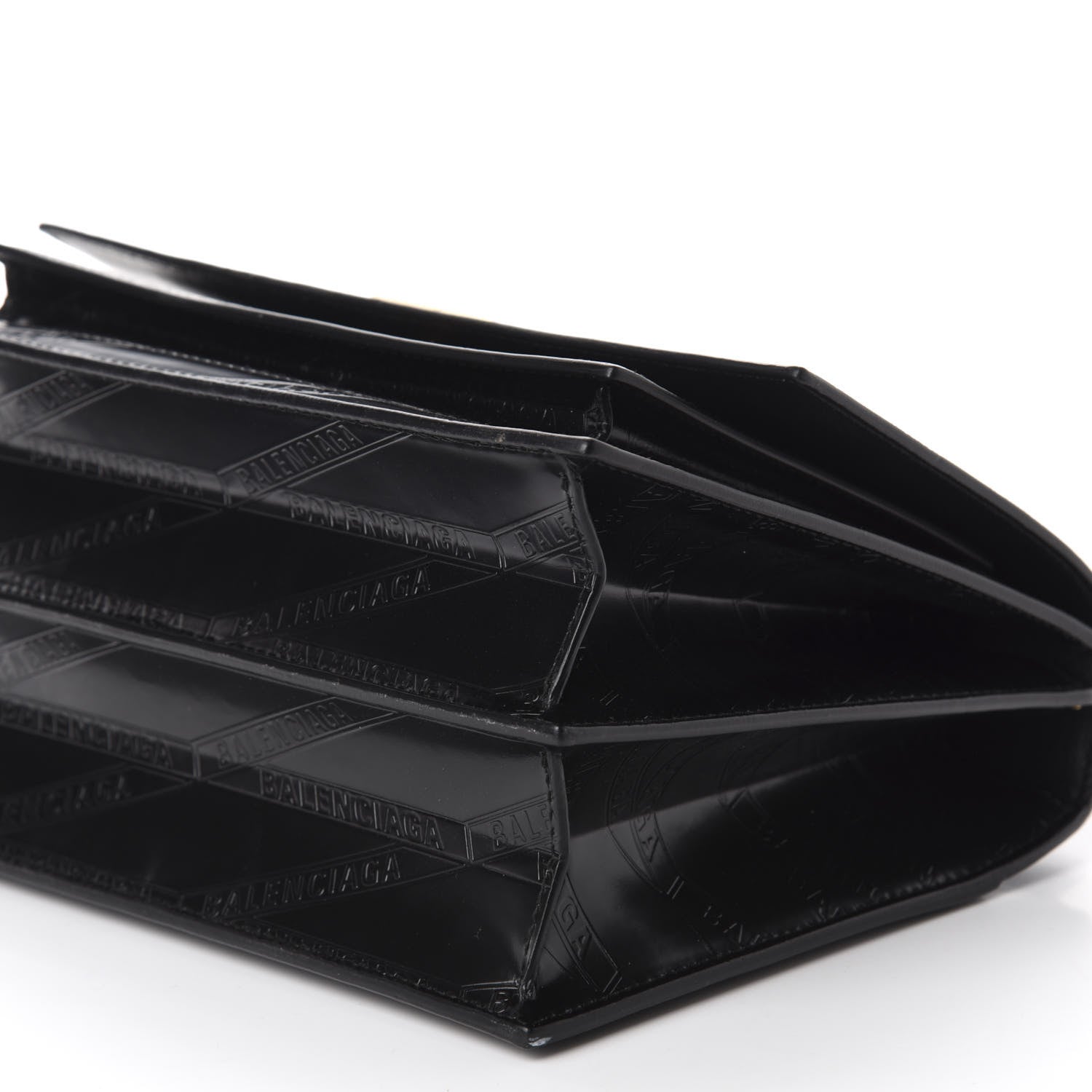 Balenciaga Calfskin Losange Monogram Embossed Medium Sharp Top Handle Bag Black 7 of 10