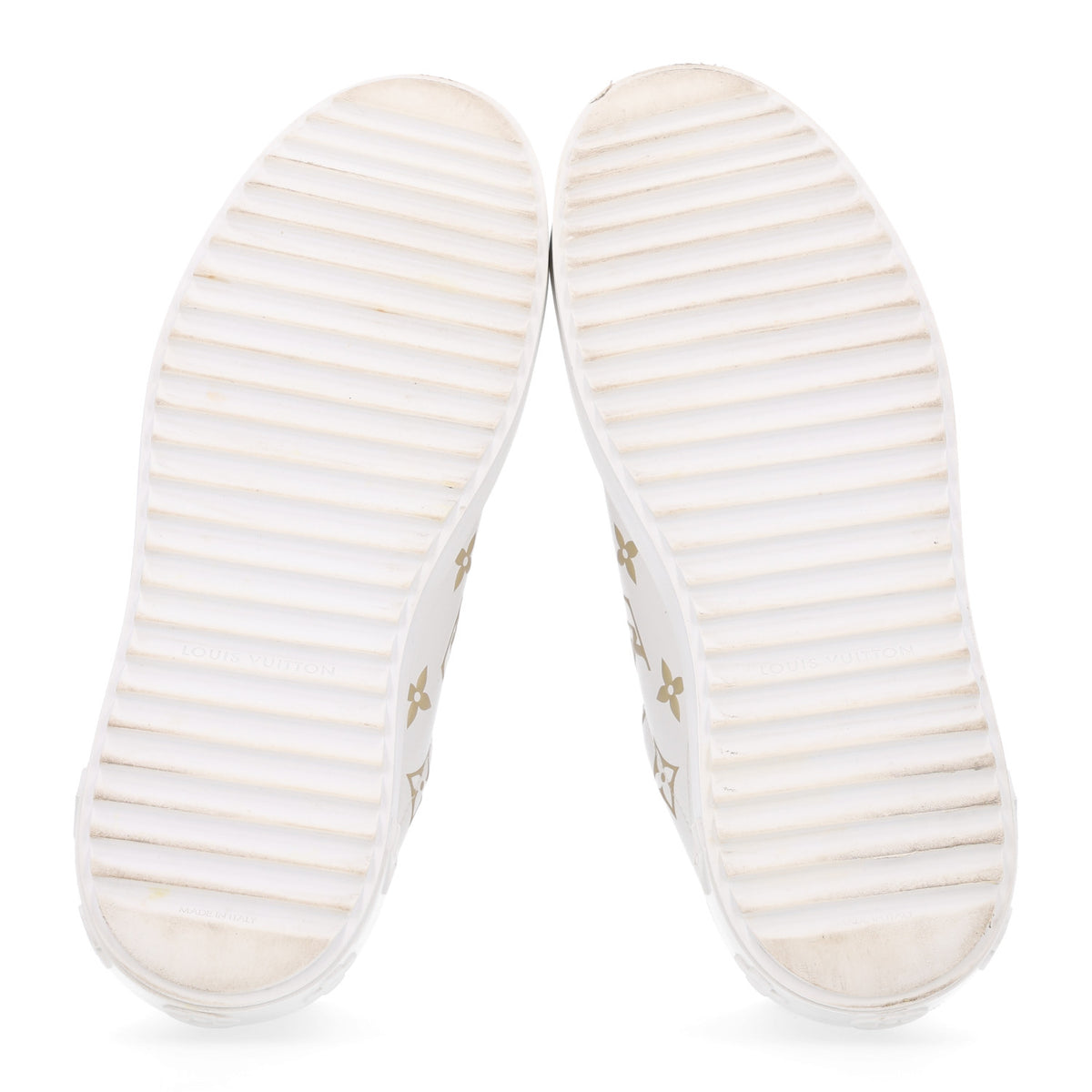 Calfskin Monogram Debossed Time Out Sneakers 37 Gold