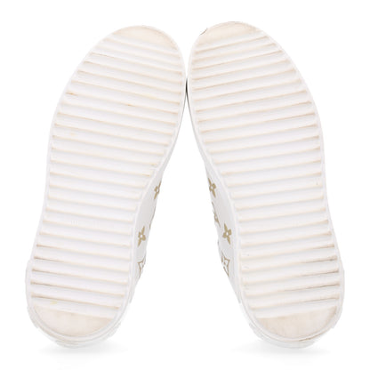 Louis Vuitton Calfskin Monogram Debossed Time Out Sneakers 37 Gold 7 of 10