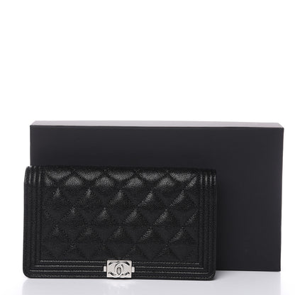 Chanel Caviar Quilted Boy Yen Wallet Black 9 of 9