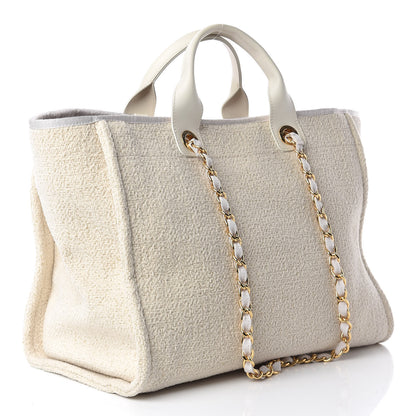 Chanel Lurex Boucle Medium Deauville Tote White 3 of 10