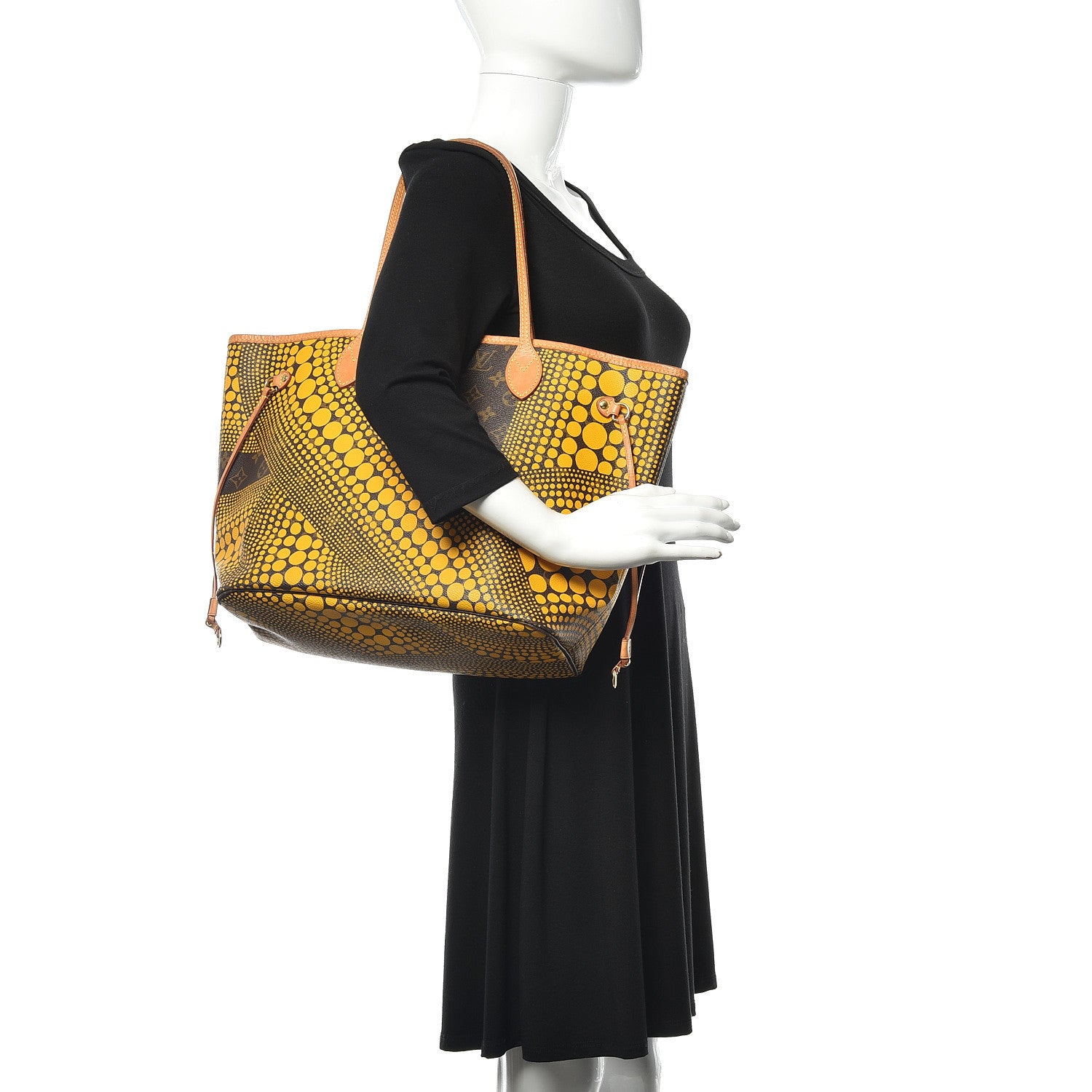Louis Vuitton Monogram Kusama Waves Neverfull MM Yellow 2 of 10