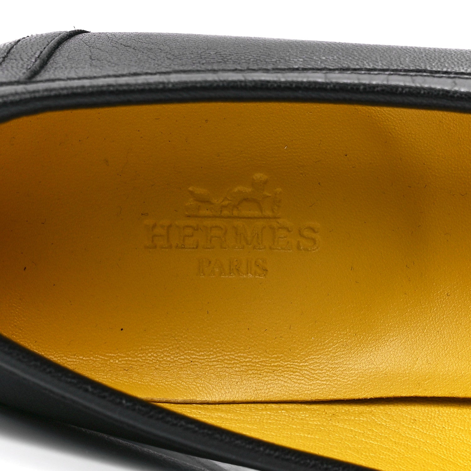 Hermes Goatskin Womens Paris Loafers 38.5 Black 7 of 9