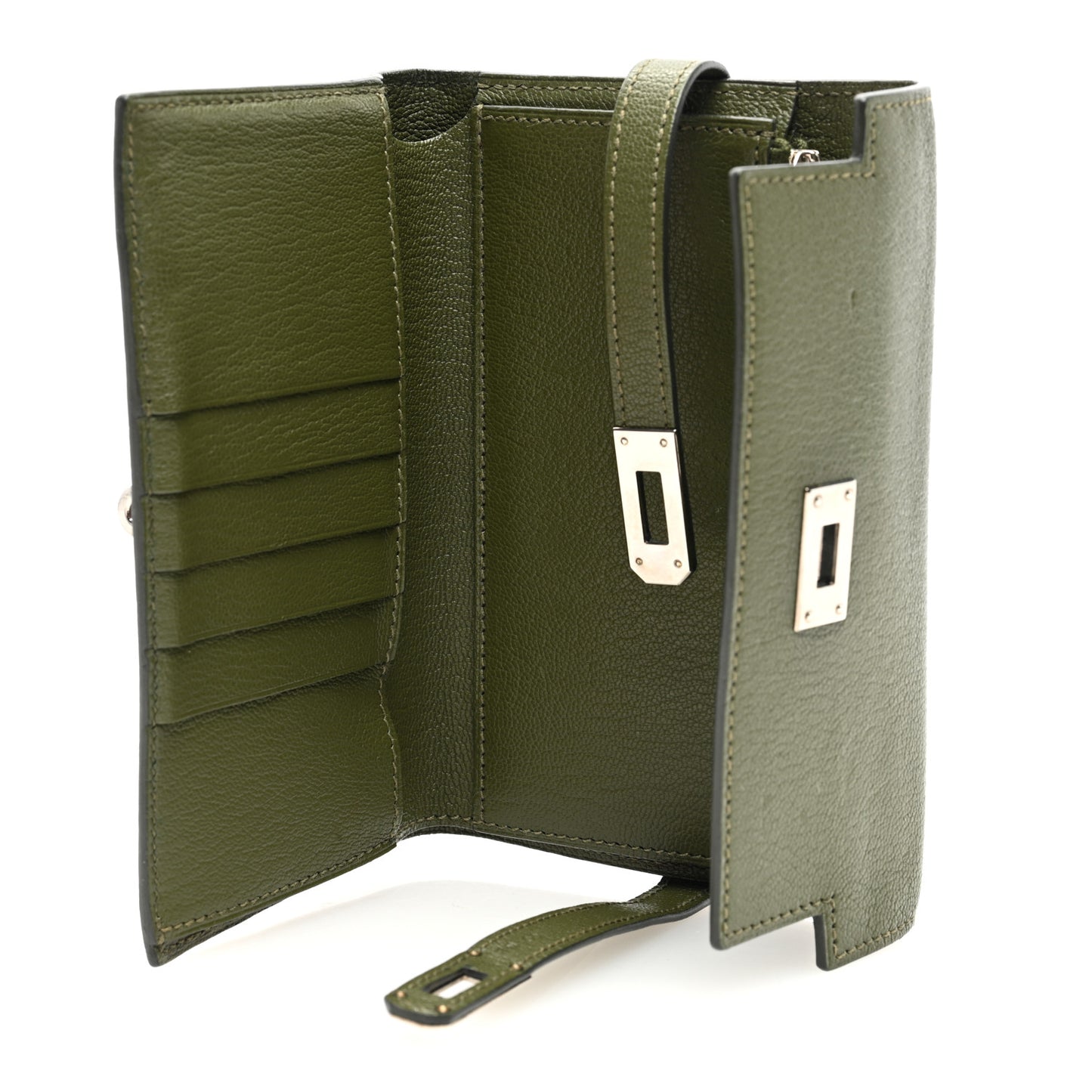 Chevre Mysore Kelly Medium Wallet Vert Veronese