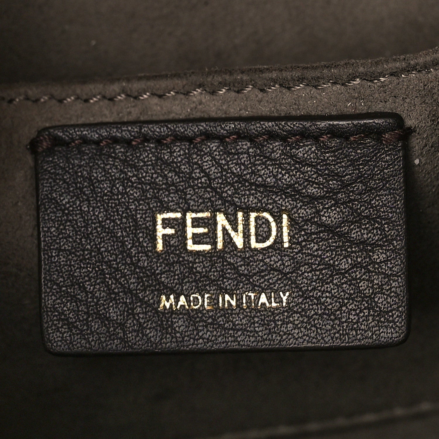 Fendi Glazed Fabric Vitello Century FF 1974 Stamp Patch Mini Double F Crossbody Bag Mogano Panna Black 6 of 9