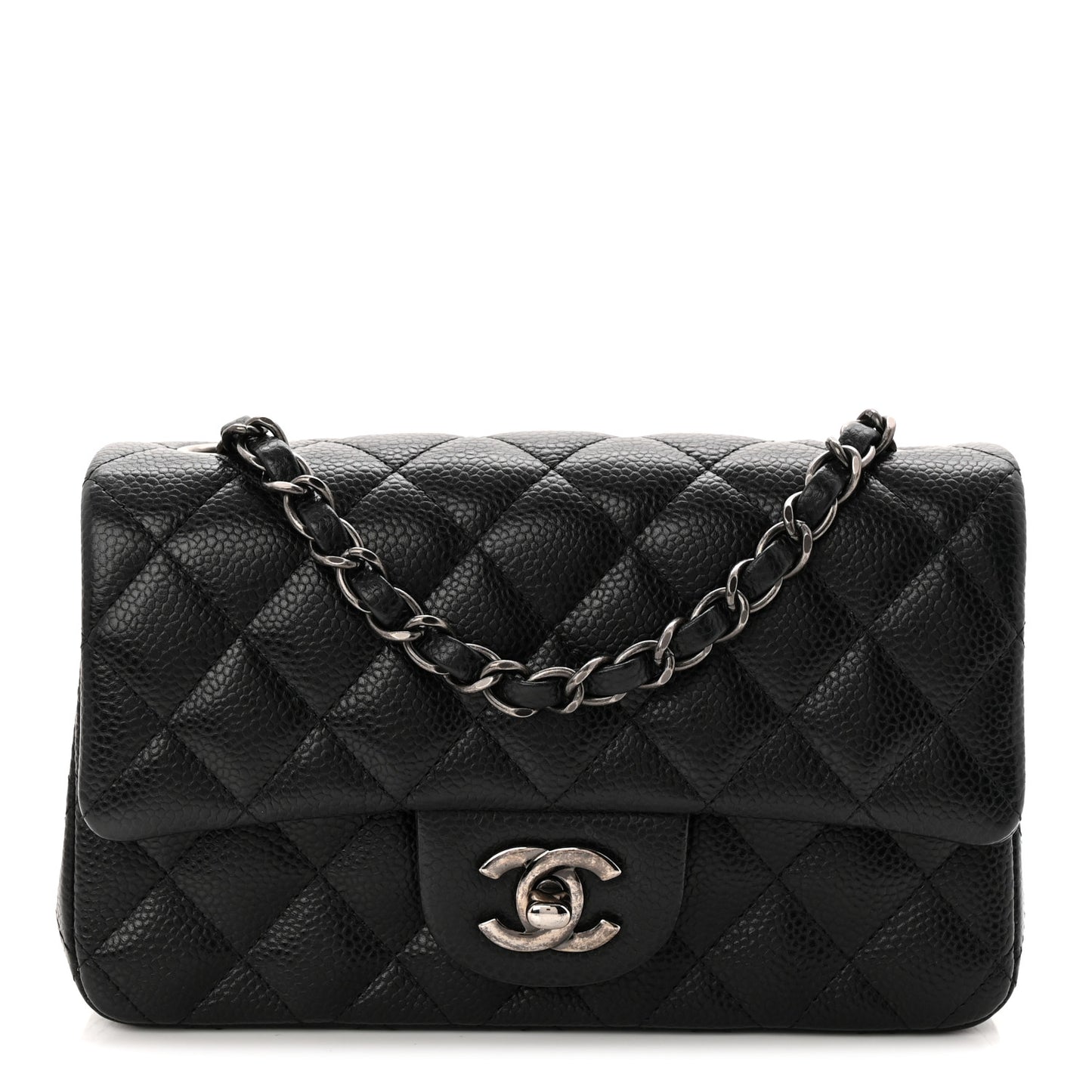 Caviar Quilted Mini Rectangular Flap Black