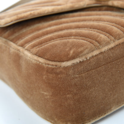 Gucci Velvet Matelasse Small GG Marmont Shoulder Bag Taupe 8 of 12