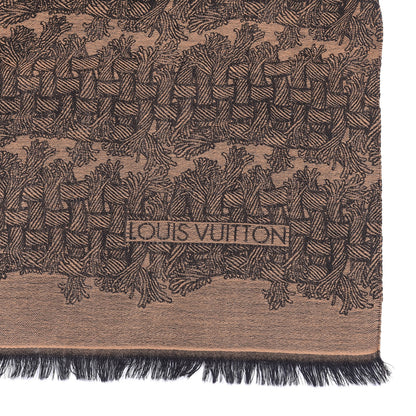 Louis Vuitton Wool Rope Scarf Black Brown 3 of 4