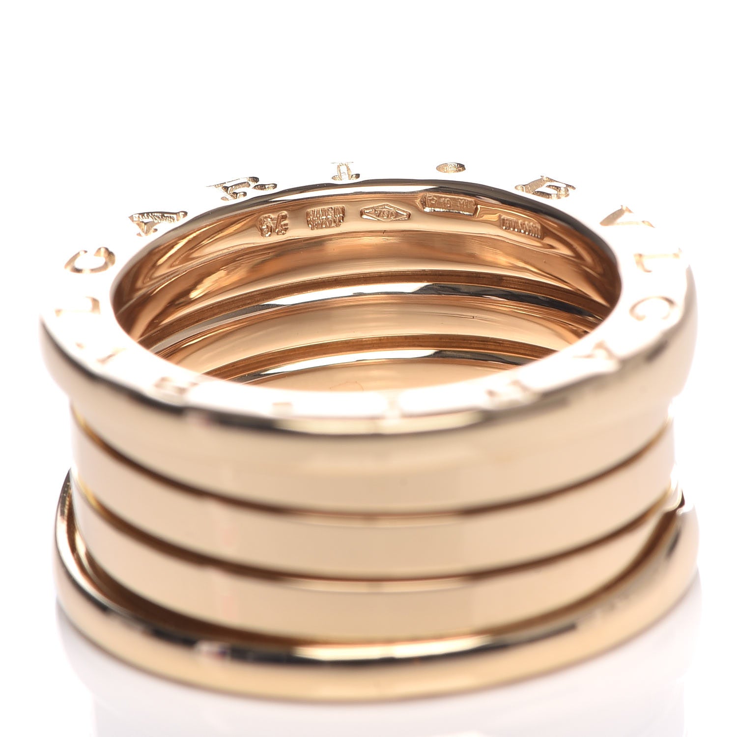 Bulgari 18K Yellow Gold B.Zero1 Four-Band Ring 54 6.75 5 of 6
