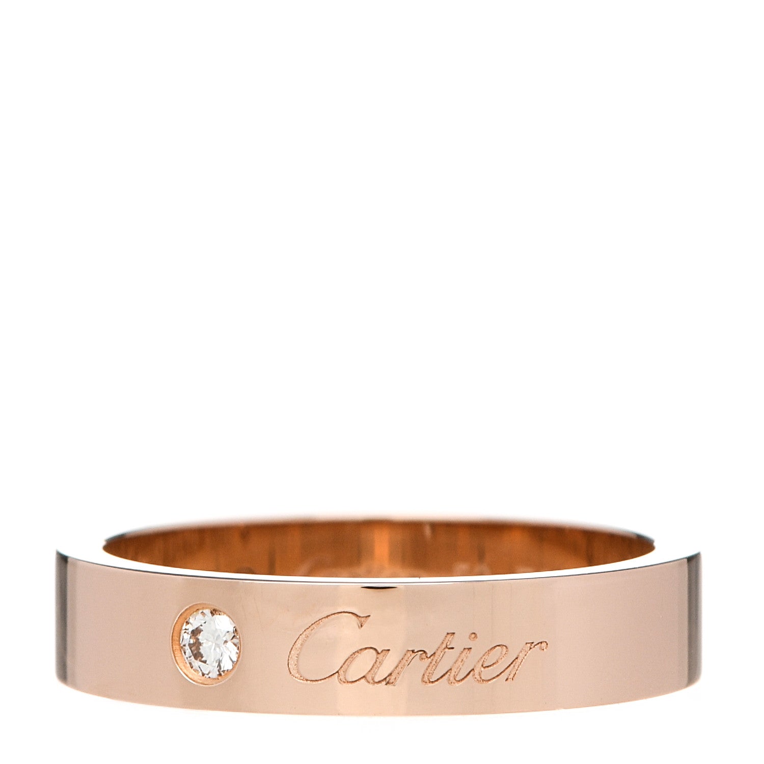 Cartier 18K Pink Gold Diamond 4mm C De Cartier Wedding Band Ring 52 6 1 of 6