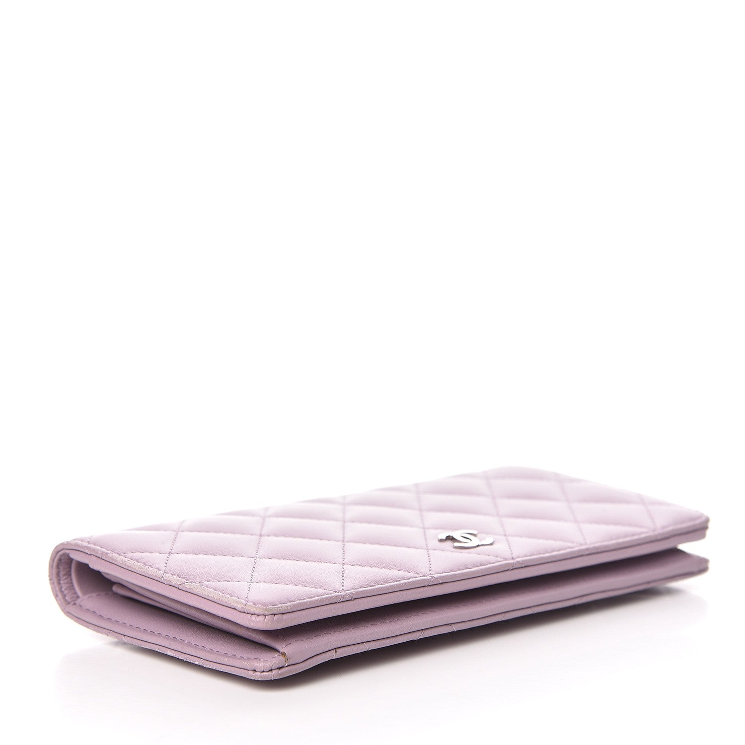 Chanel Lambskin Quilted Yen Wallet Lilac 3 of 14
